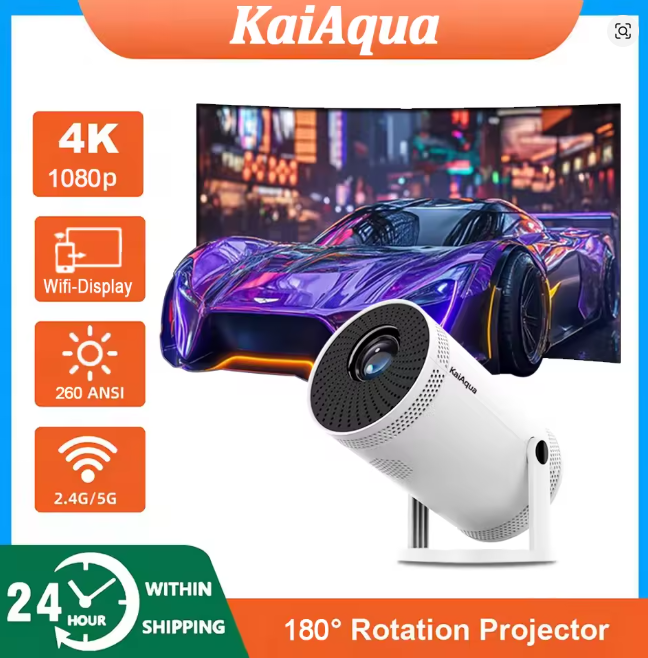 4K Projektor Android 11 WiFi6 290ANSI Allwinner BT5.0 1280*720P Bærbar Projektor