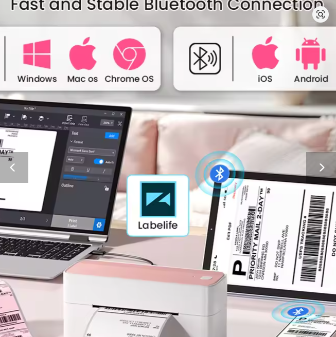 Trådløs Bluetooth-etikettskriver for frakt – 4x6 termisk skriver for iPhone og Android