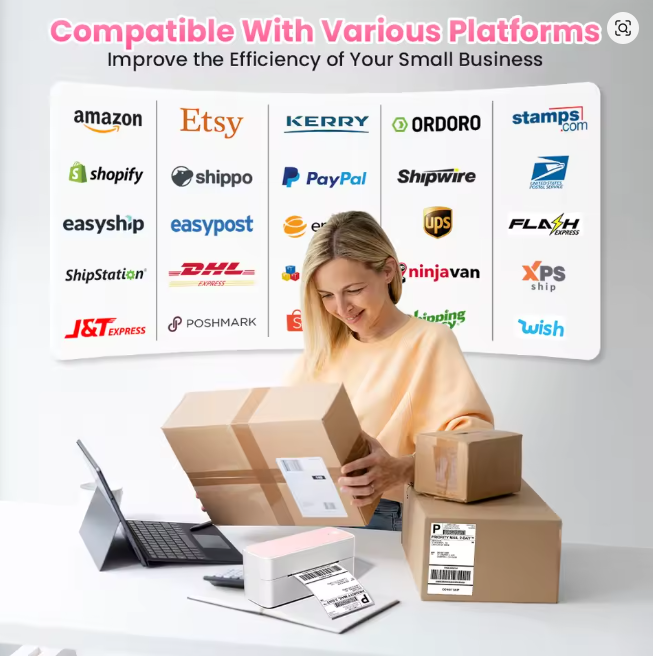 Trådløs Bluetooth-etikettskriver for frakt – 4x6 termisk skriver for iPhone og Android