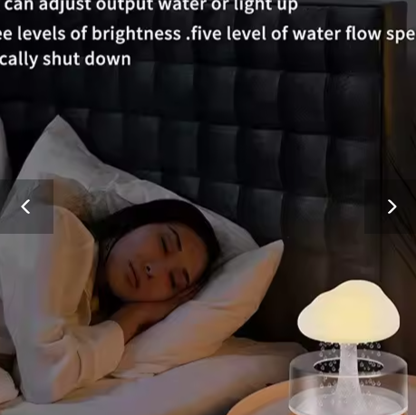 Fargerik Nattlampe med Luftfukter - Skyformet LED-lampe