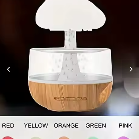 Fargerik Nattlampe med Luftfukter - Skyformet LED-lampe