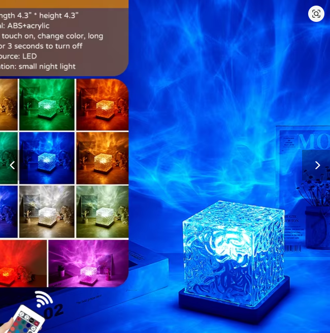 Nordlys Projektor Lampe 16 Farger - Ocean Wave Nattlys med Fjernkontroll