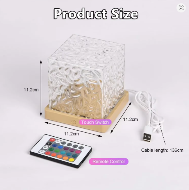 Nordlys Projektor Lampe 16 Farger - Ocean Wave Nattlys med Fjernkontroll