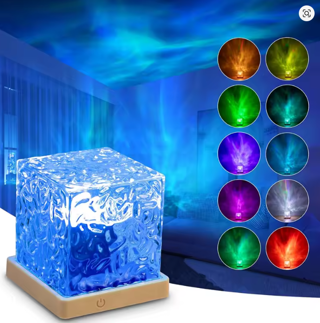 Nordlys Projektor Lampe 16 Farger - Ocean Wave Nattlys med Fjernkontroll