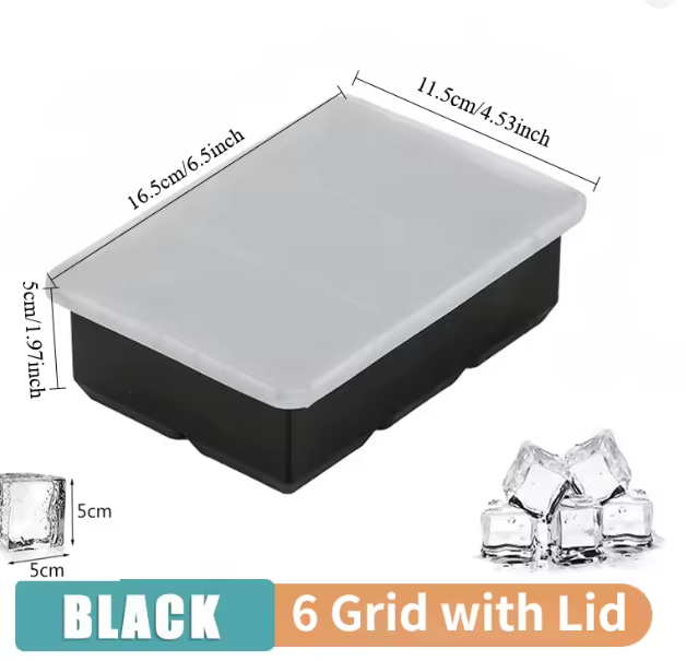 15 Grid Silicone Ice Cube Mold - Big Tray Ice Maker Reusable Bar Whiskey Cocktail