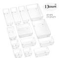 28 PCS Clear Drawer Organizer Set - Versatile Bathroom and Vanity Storage Bins for Bedroom Kitchen