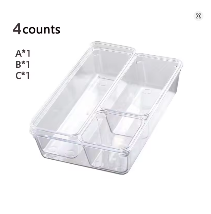 28 PCS Clear Drawer Organizer Set - Versatile Bathroom and Vanity Storage Bins for Bedroom Kitchen