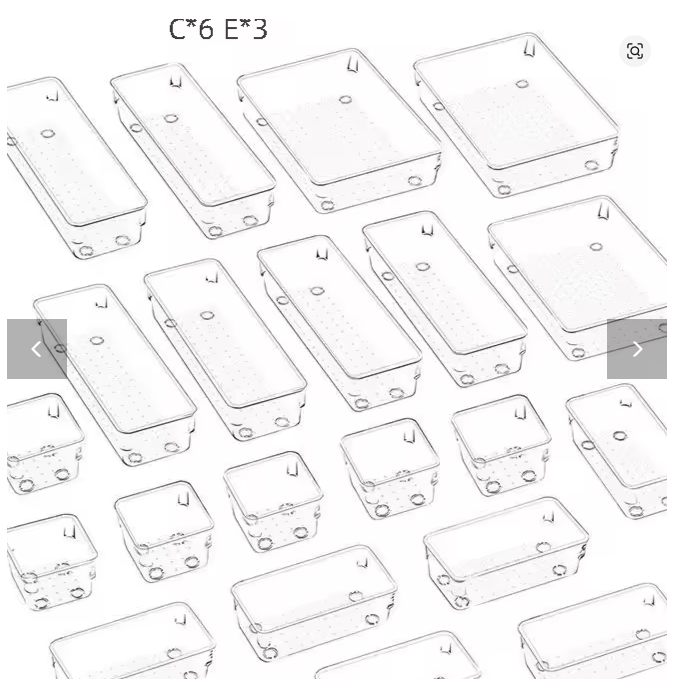 28 PCS Clear Drawer Organizer Set - Versatile Bathroom and Vanity Storage Bins for Bedroom Kitchen