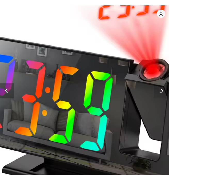 USB Powered Digital Alarm Clock 180° Arm Projection LED Clock