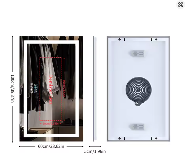 XXL Bathroom Mirror Smart LED Vanity Mirror Wall Mounted with Bluetooth