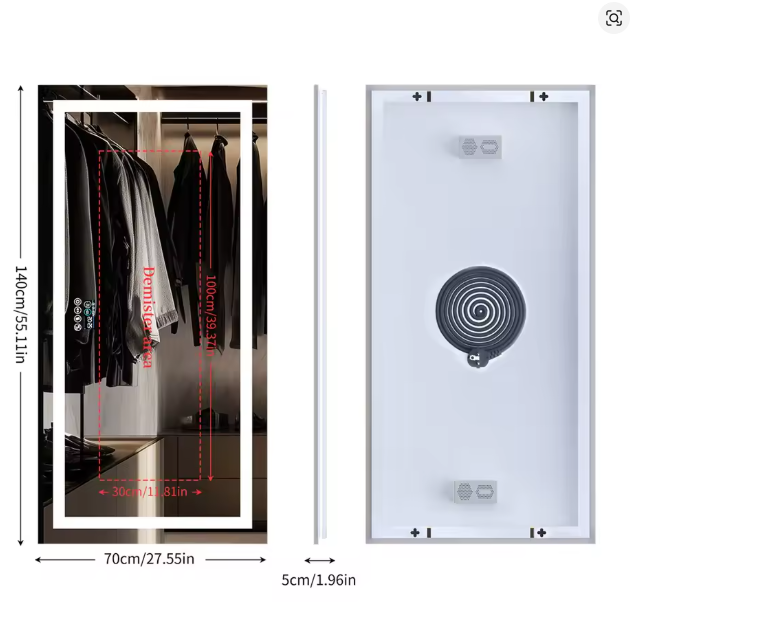 XXL Bathroom Mirror Smart LED Vanity Mirror Wall Mounted with Bluetooth