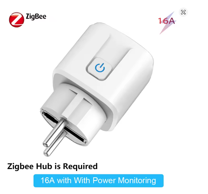 Smart Zigbee Plugg 16A - Trådløs Fjernkontroll med Alexa & Google Home