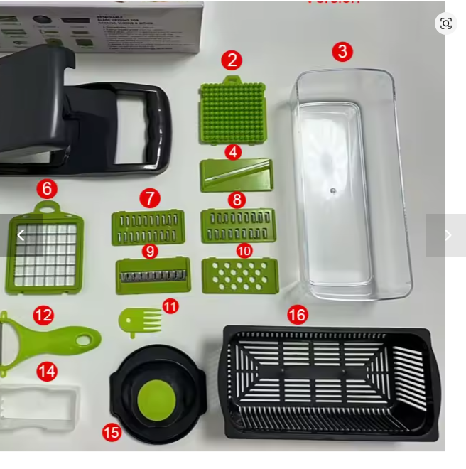 16 IN 1 Multifunctional Vegetable Chopper Handle Food Grater Egg Liquid Separator Peeler