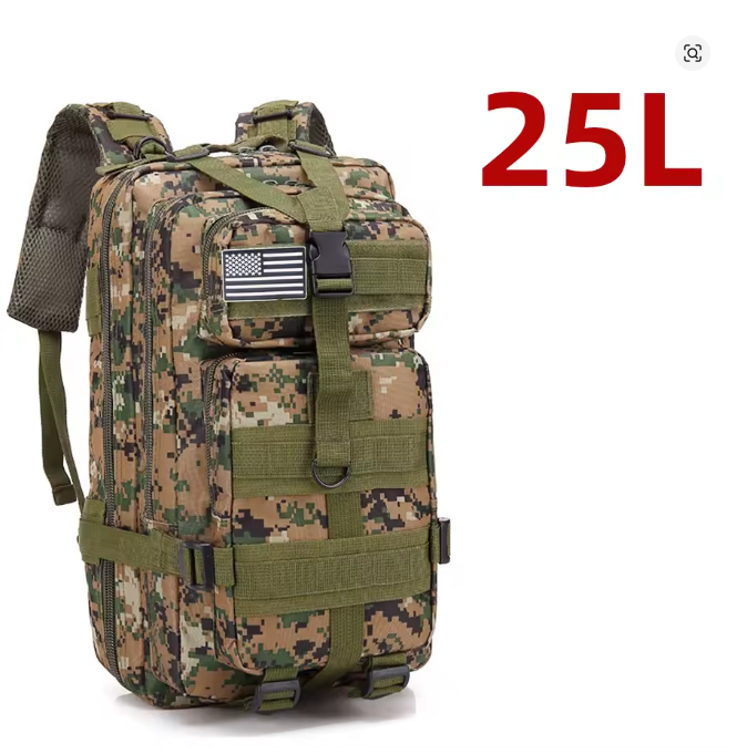 25L Tactical Backpack Waterproof Outdoor Camping Hiking Fishing Hunting Bag Military Rucksack