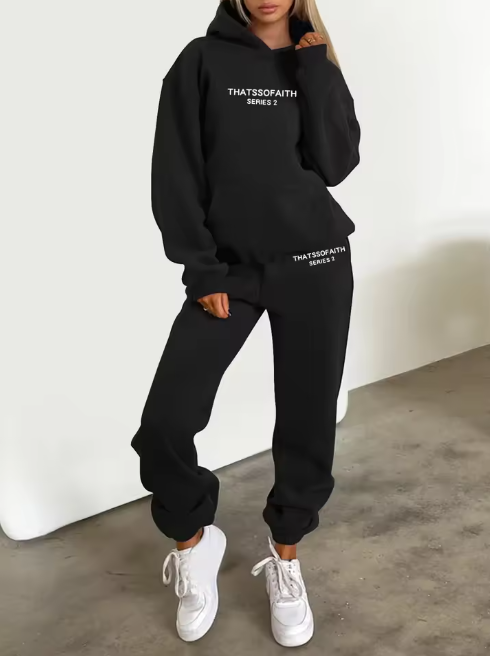 Spring/Autumn Women's Hoodie & Pants Two-Piece Set