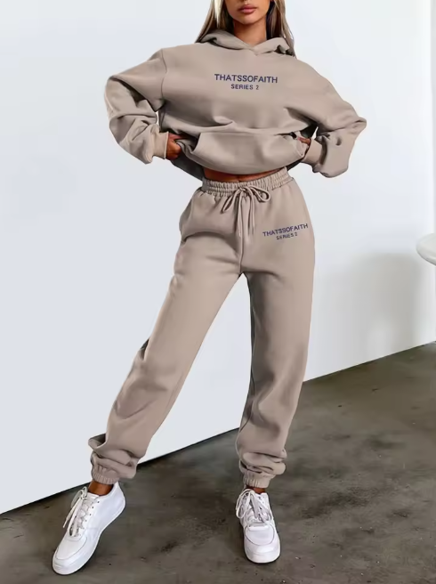 Spring/Autumn Women's Hoodie & Pants Two-Piece Set