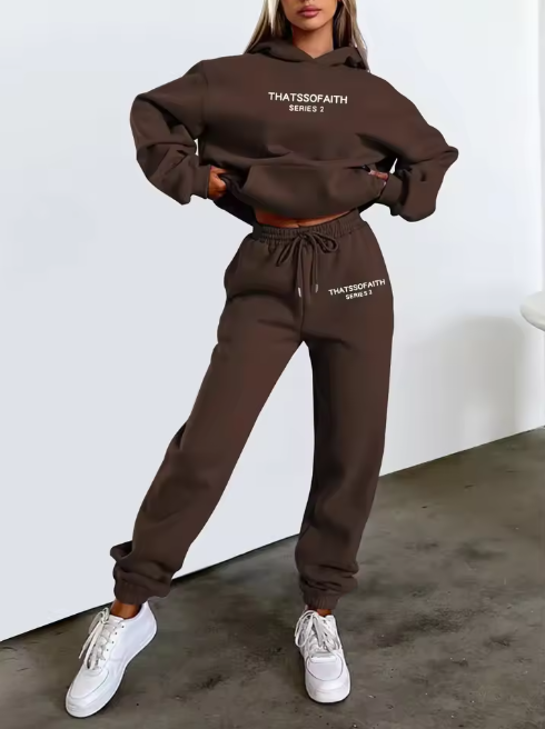 Spring/Autumn Women's Hoodie & Pants Two-Piece Set