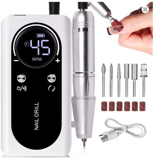 Profesjonell Elektrisk Neglefil 45000RPM – Bærbar Manikyr Maskin