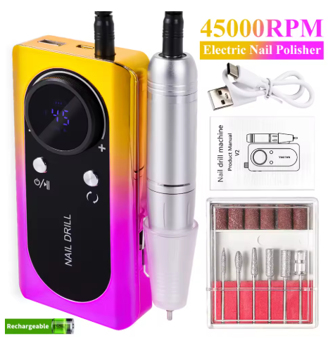 Profesjonell Elektrisk Neglefil 45000RPM – Bærbar Manikyr Maskin