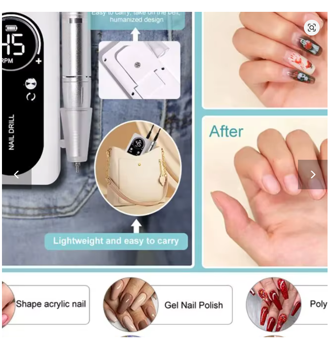 Profesjonell Elektrisk Neglefil 45000RPM – Bærbar Manikyr Maskin
