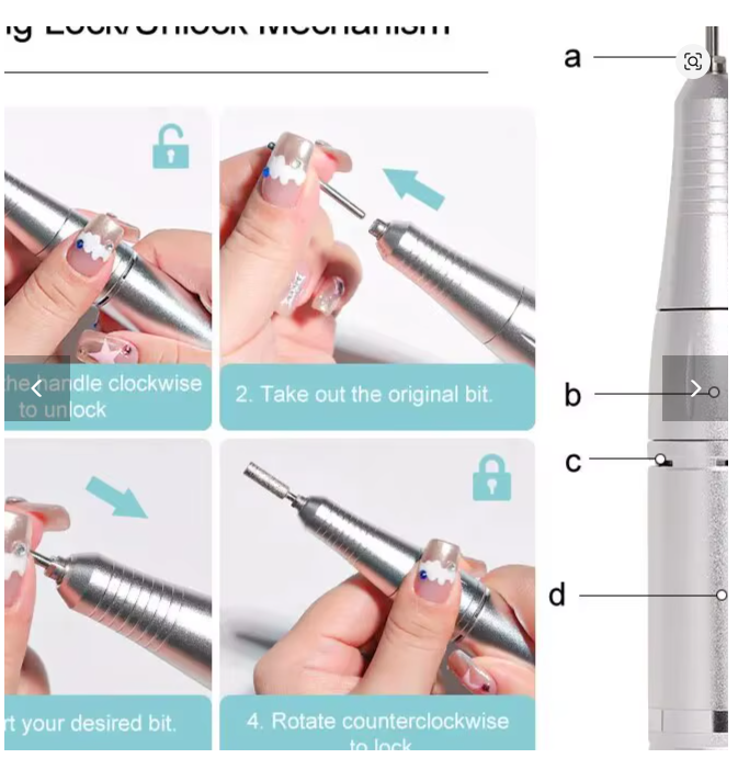 Profesjonell Elektrisk Neglefil 45000RPM – Bærbar Manikyr Maskin